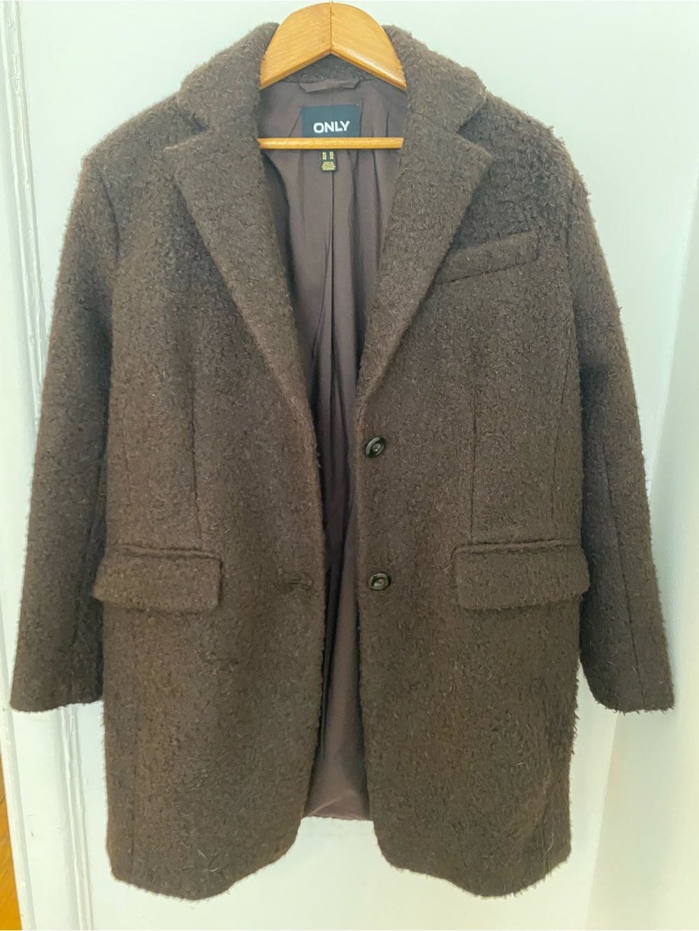 ONLY Women’s Pea Coat in Dark Brown. Excellent condition!
